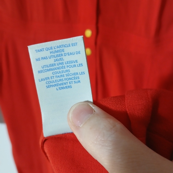 Boden Dress Women US 8R Ashbourne Gold Button Down Midi Red Long Sleeve 40" L - Picture 6 of 10